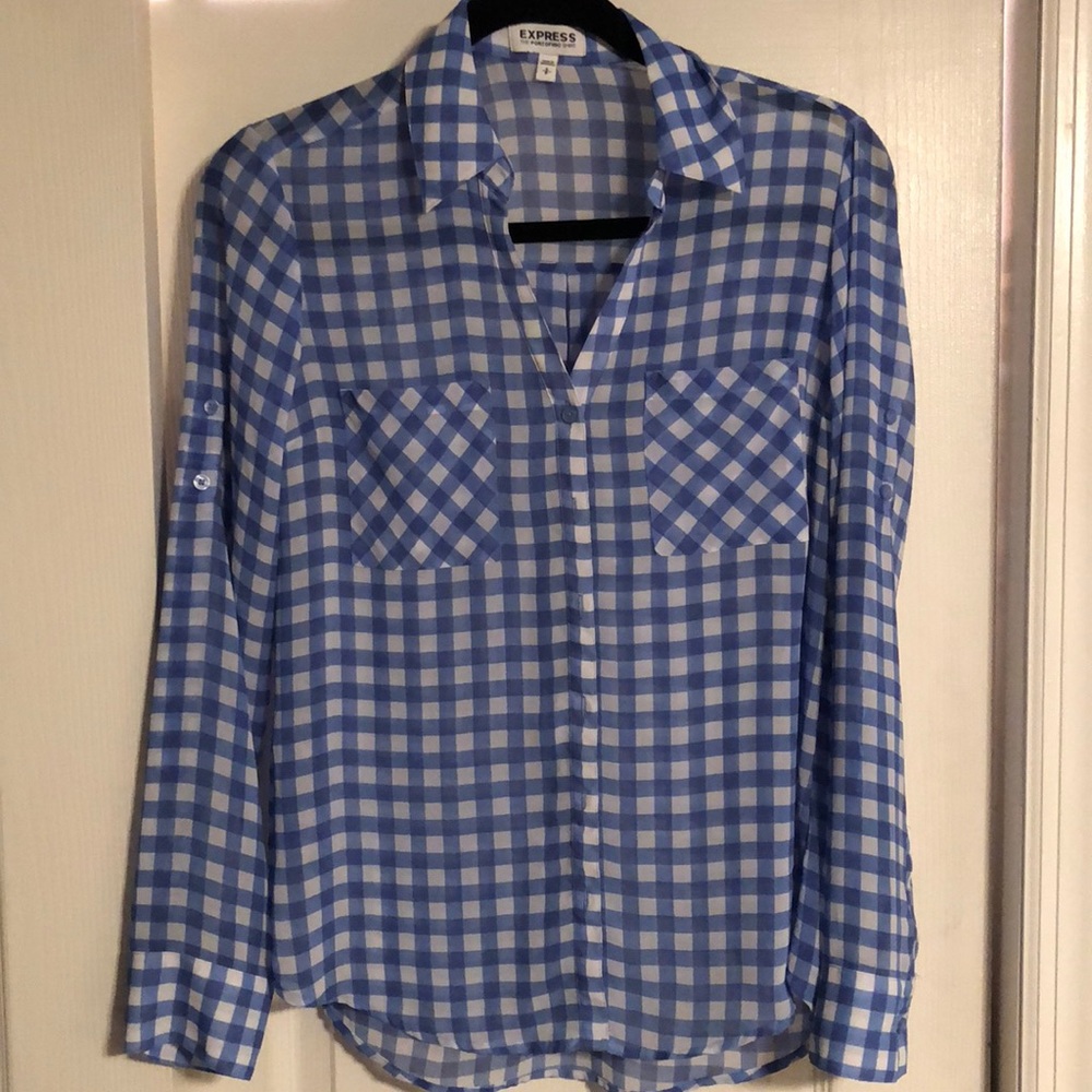 Blue gingham portofino shirt